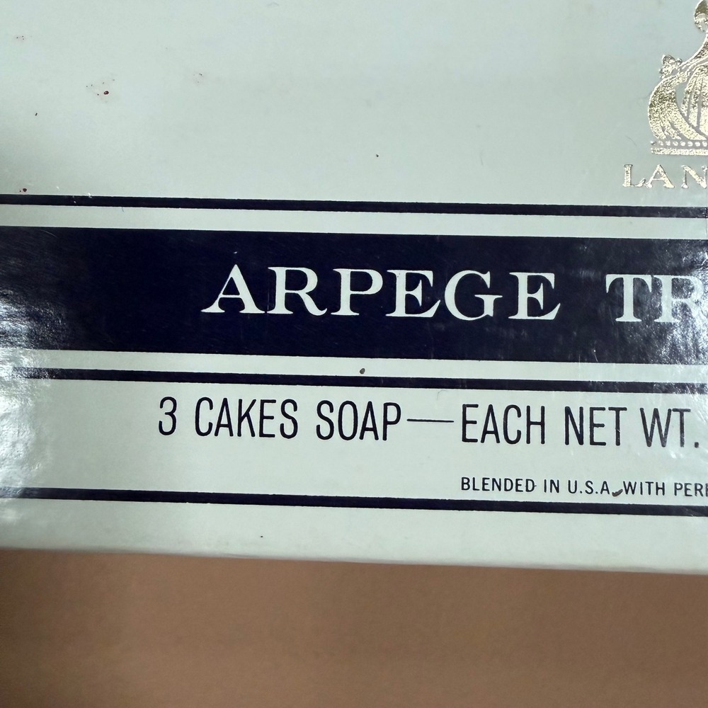 Vintage Lanvin Arpege Travel Soap Set 3 Cakes 3oz Each French Perfume Blended - Picture 4 of 7